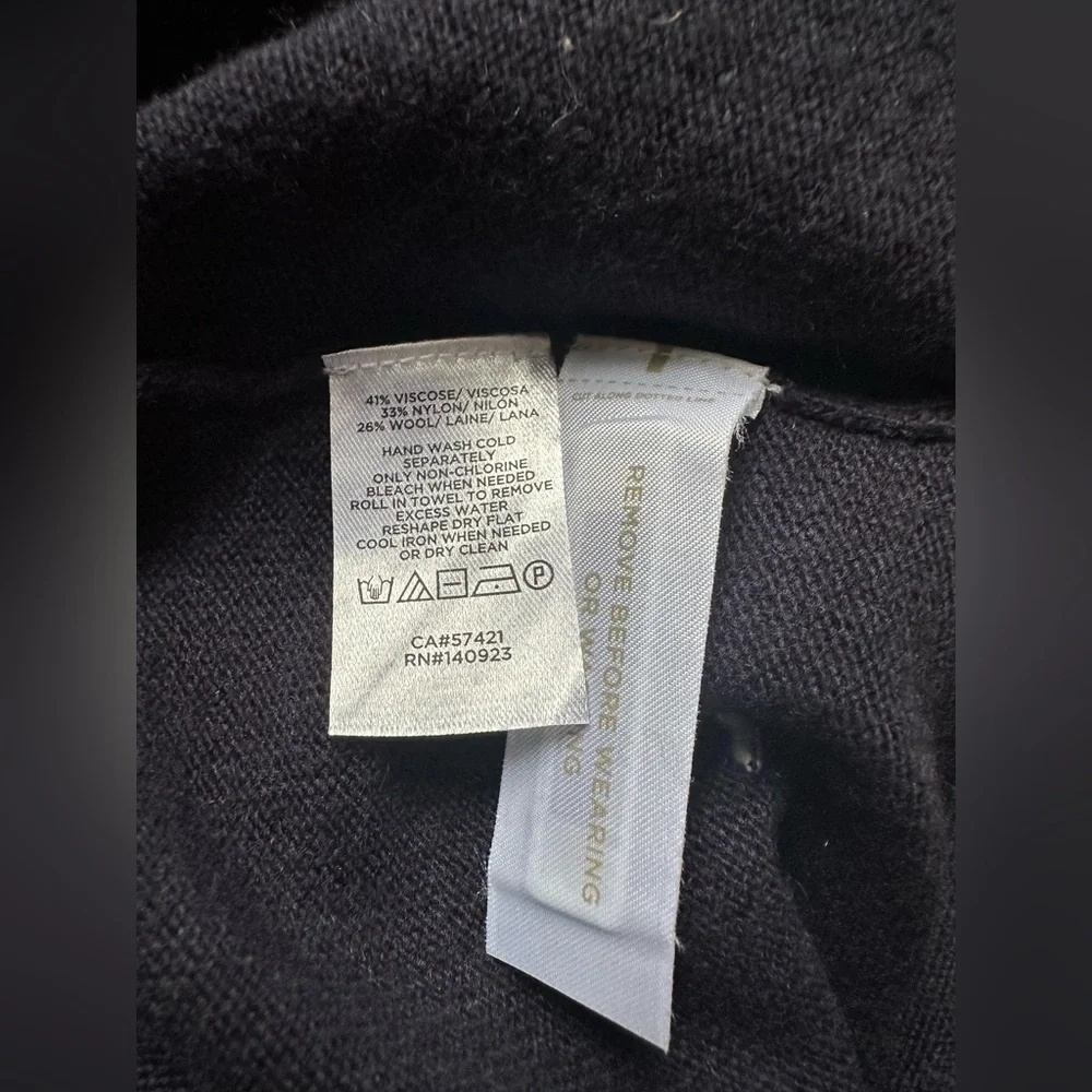 LOFT Navy Blue Crew Neck Sweater with White Dots. NWOT. Size XS. - Picture 6 of 6